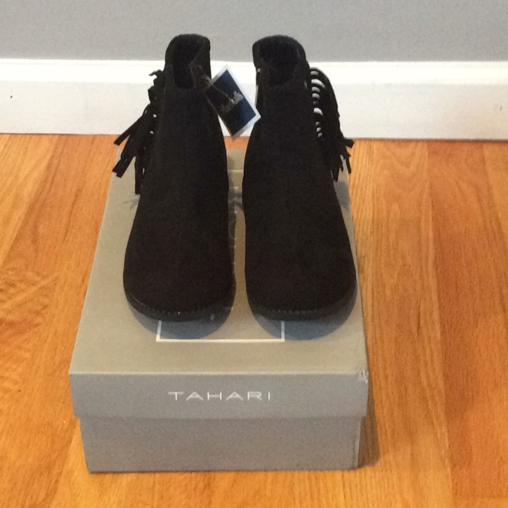 Cute Kids Black Fringe Ankle Bootie NWT